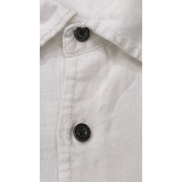 Carbon 2 Cobalt Linen Cotton Blend Button Down Shirt White Men Sz XL Long Sleeve - Picture 3 of 9